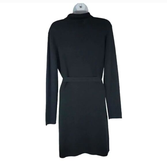 Vintage 90's Y2K Esprit de Corp Wool Button Down Belted Knit Dress Size Medium - Picture 3 of 8